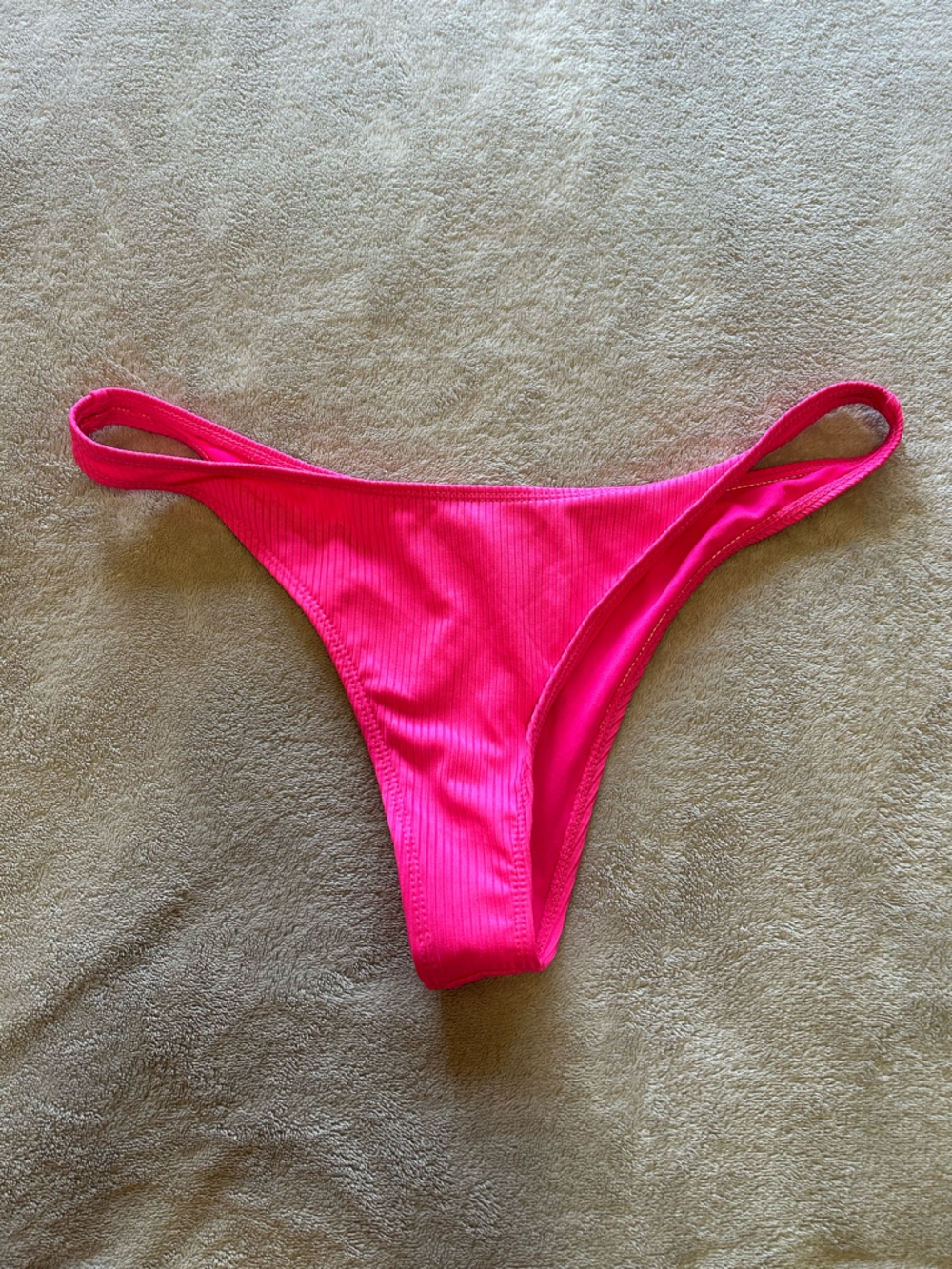 refuge Neon Pink Ribbed Bikini Bottom